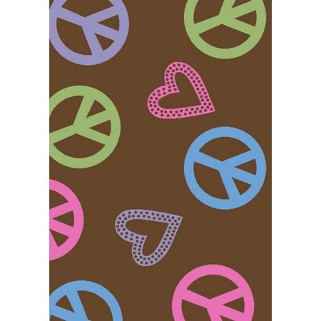 CONCORD GLOBAL 2 ft. 7 in. x 4 ft. 1 in. Alisa Peace and Polka Hearts - Brown 22883